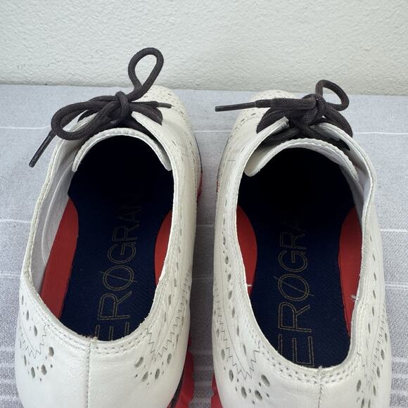 Cole Haan Leather Zerogrand Wingtip Oxford Lace Up Dress Shoe Off White 10.5 main image 10